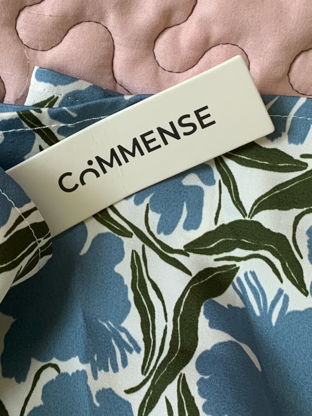Commense Blue and Cream Floral Halter Maxi Dress Like New Medium - Picture 7 of 10
